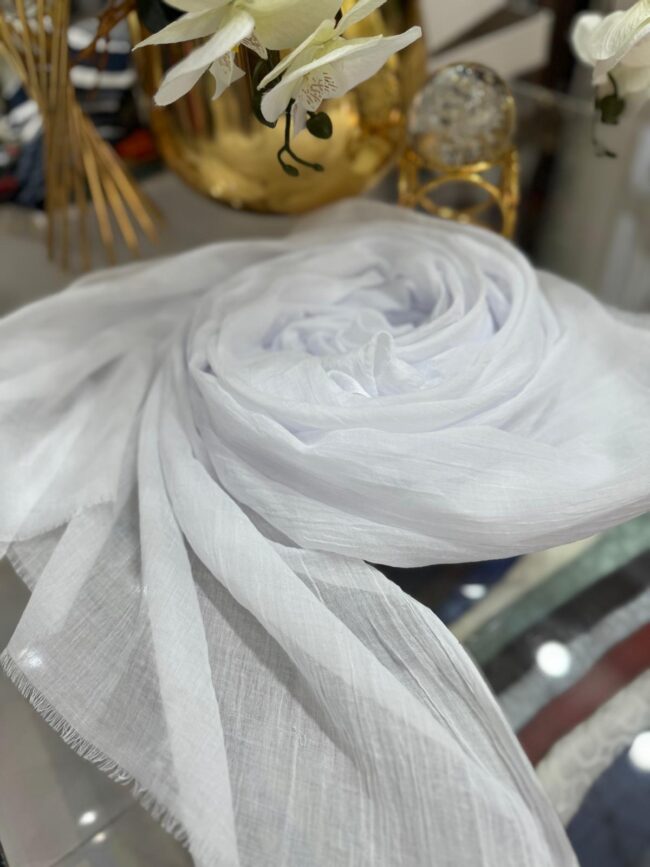 Dubai İpeği Şal - Beyaz - Organic ScarfsOrganic Scarfs