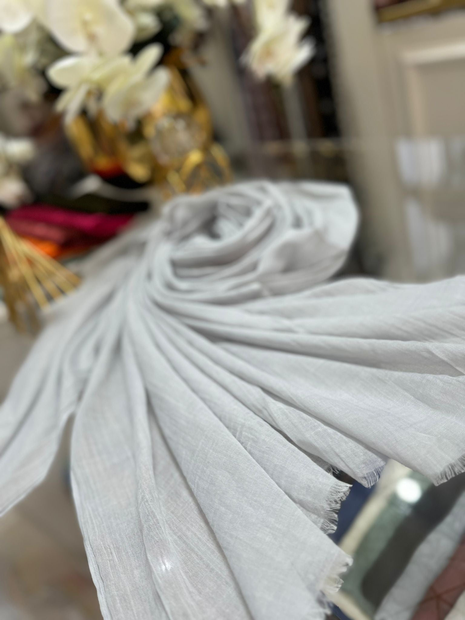 Dubai İpeği Şal - GRİ - Organic ScarfsOrganic Scarfs