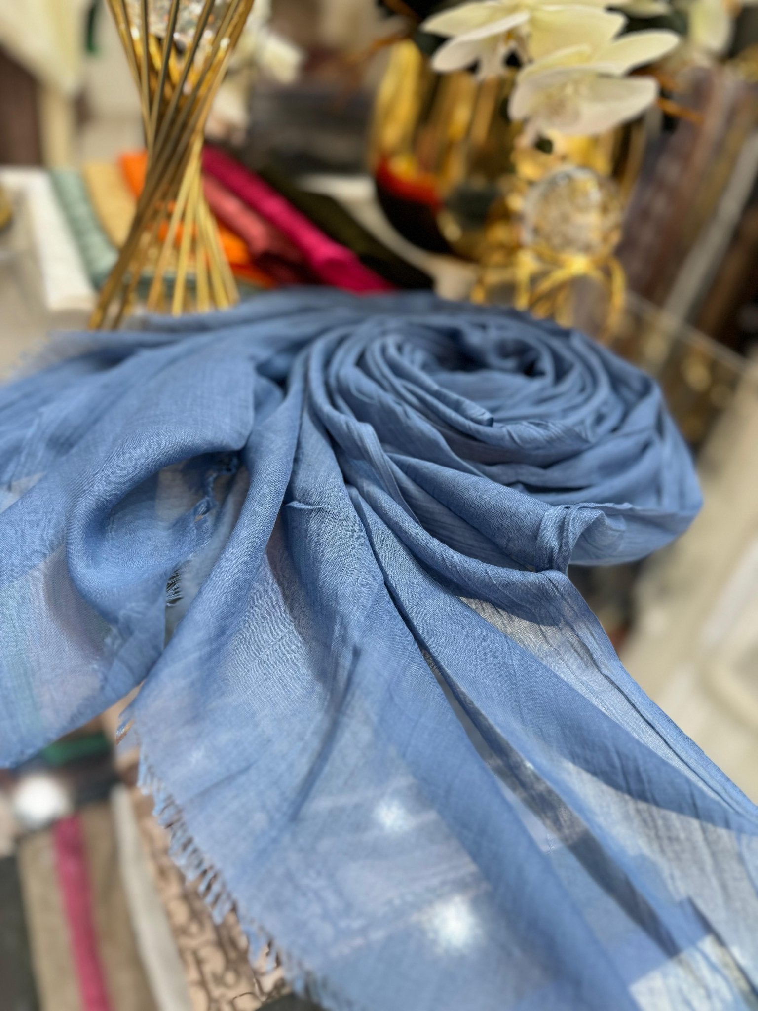 Dubai İpeği Şal - İndigo - Organic ScarfsOrganic Scarfs