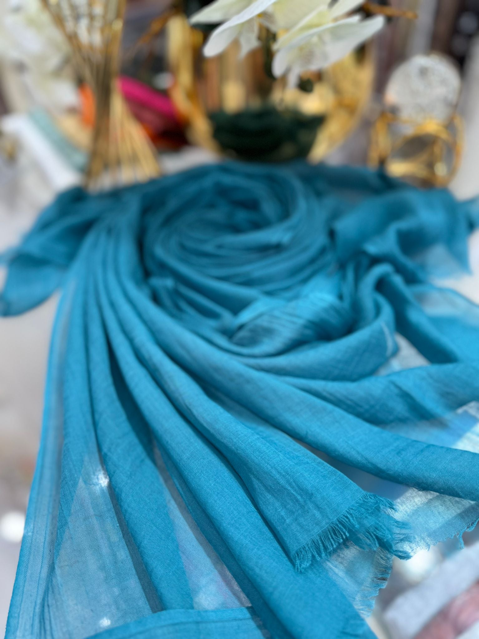 Dubai İpeği Şal - PETROL - Organic ScarfsOrganic Scarfs