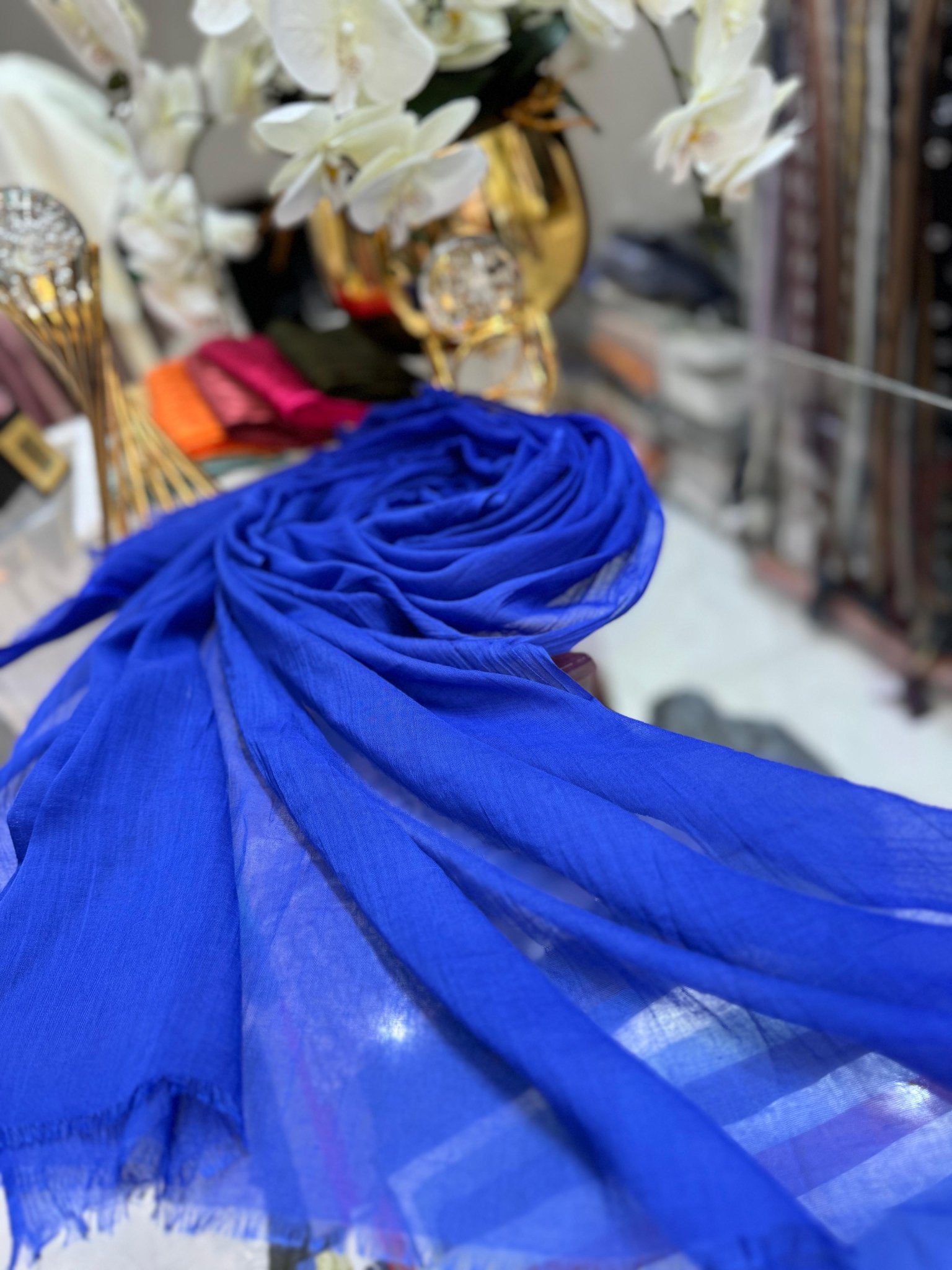 Dubai İpeği Şal - Saks - Organic ScarfsOrganic Scarfs