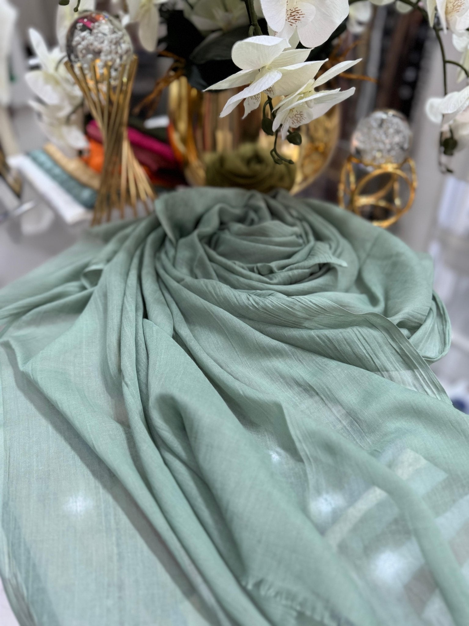 Dubai İpeği Şal - Su Yeşili - Organic ScarfsOrganic Scarfs