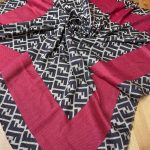 F Desen % 100 Kaşmir Eşarp - Fuşya