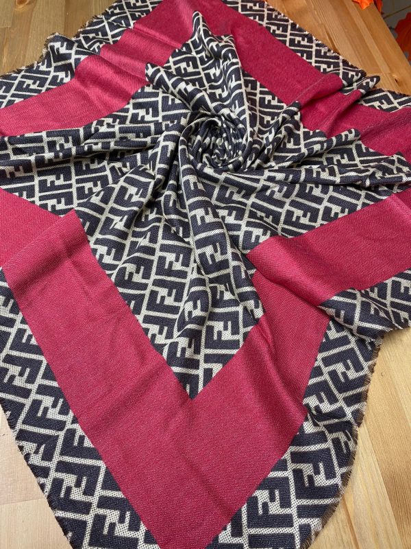 F Desen % 100 Kaşmir Eşarp - Fuşya - Organic ScarfsOrganic Scarfs