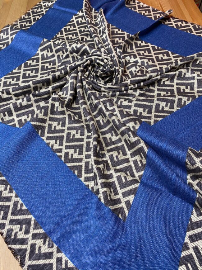 F Desen % 100 Kaşmir Eşarp - İndigo - Organic ScarfsOrganic Scarfs