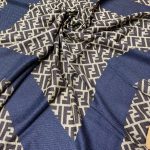 F Desen % 100 Kaşmir Eşarp - Kot Mavisi