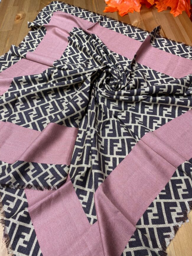 F Desen % 100 Kaşmir Eşarp - Pamuk Şekeri - Organic ScarfsOrganic Scarfs