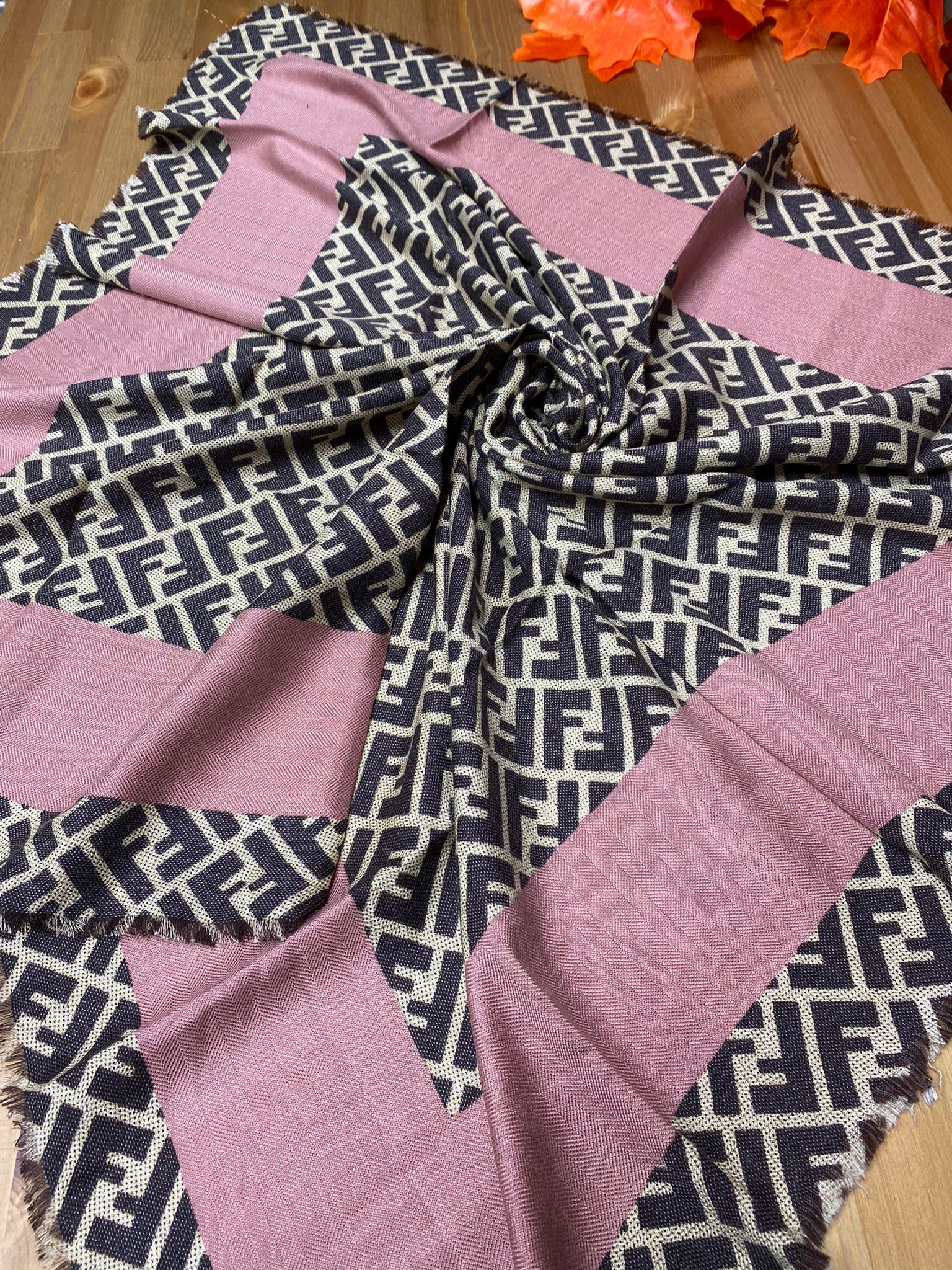 F Desen % 100 Kaşmir Eşarp - Pamuk Şekeri - Organic ScarfsOrganic Scarfs