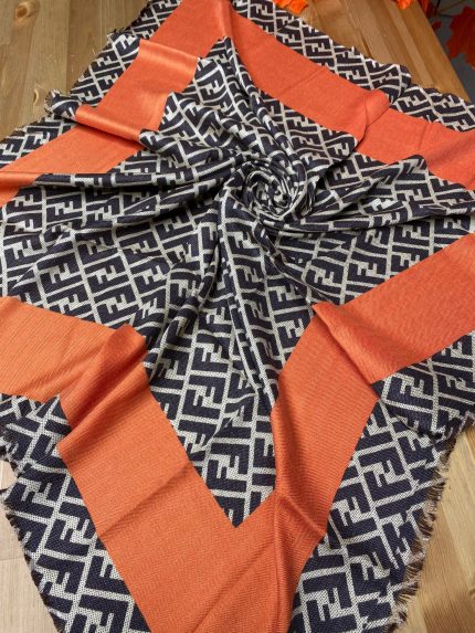 F Desen % 100 Kaşmir Eşarp - Turuncu - Organic ScarfsOrganic Scarfs