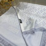 F Desenli İpek Kaşmir Çift Taraflı Şal 78001- Gümüş/ Gri