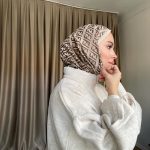 F Desenli İpek Kaşmir Çift Taraflı Şal 78001 - Kahve