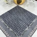 Fendi Bahar Esintisi Pamuk Keten Eşarp - Gri