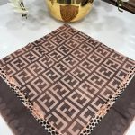 Fendi Bahar Esintisi Pamuk Keten Eşarp - Kahve