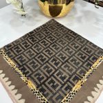 Fendi Bahar Esintisi Pamuk Keten Eşarp - Mocha