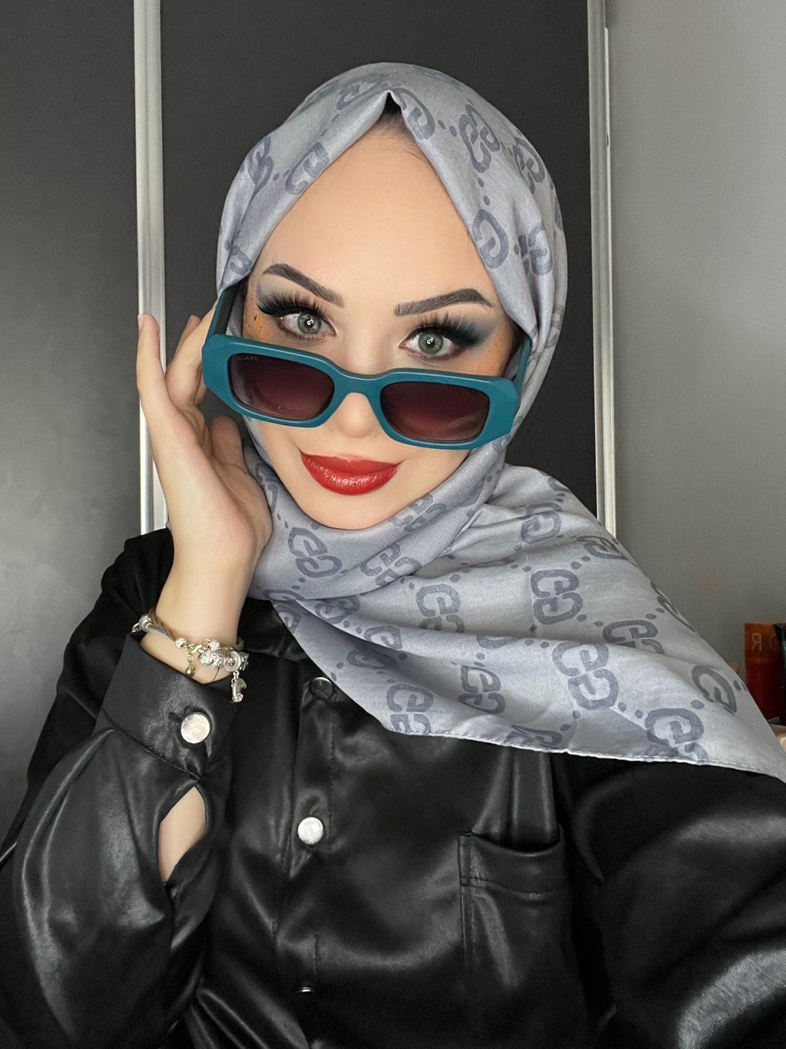 G Desen Pamuk Jakar Şal - Füme - Organic ScarfsOrganic Scarfs