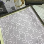 G Desen Twill İpek Eşarp - Gri