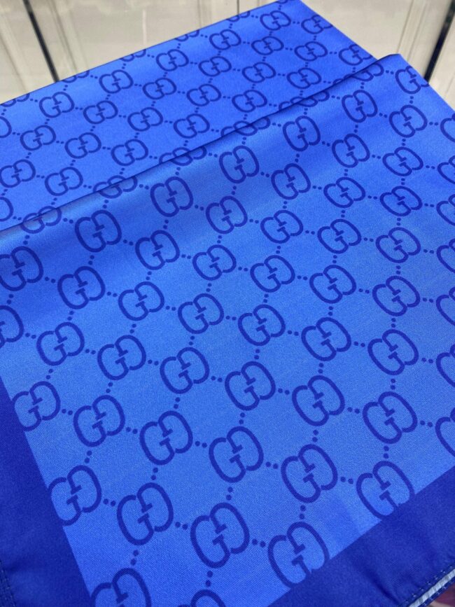 G Desen Twill İpek Şal - Saks - Organic ScarfsOrganic Scarfs