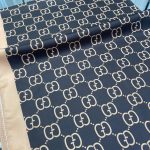 G Desen Twill İpek Şal - Siyah / Bej