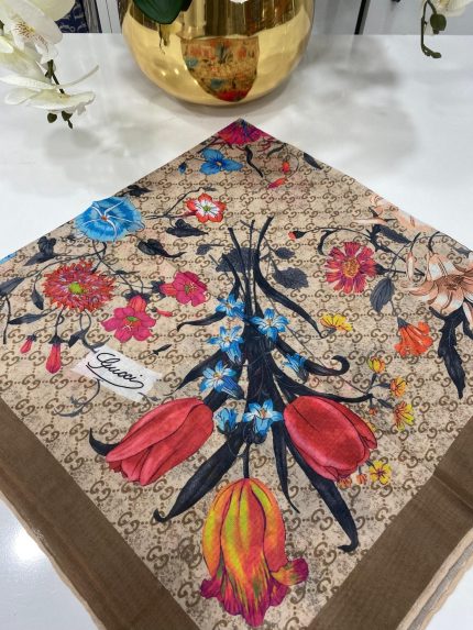 Gucci Bahar Esintisi Pamuk Eşarp - Coppucino - Organic ScarfsOrganic Scarfs