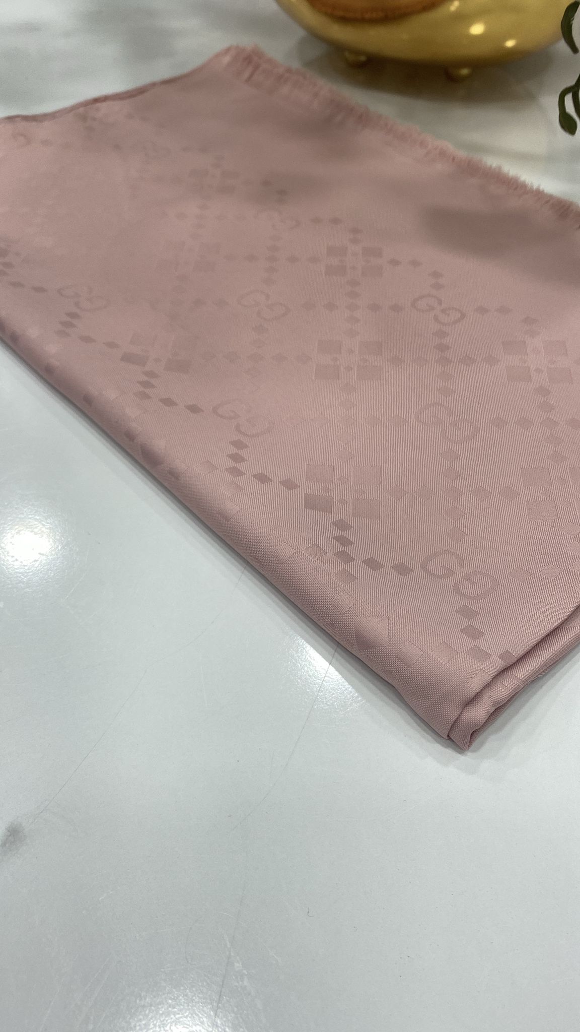 Gucci İpeksi Jakar Şal - Pamuk Şekeri - Organic ScarfsOrganic Scarfs