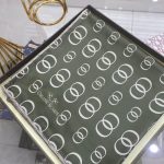 Halka Desen Twill İpek Eşarp - Haki