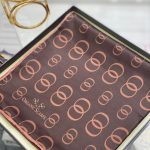 Halka Desen Twill İpek Eşarp - Kahverengi