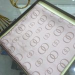 Halka Desen Twill İpek Eşarp - Pamuk Şekeri