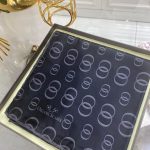 Halka Desen Twill İpek Eşarp - Siyah