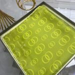 Halka Desen Twill İpek Eşarp - Yağ Yeşili