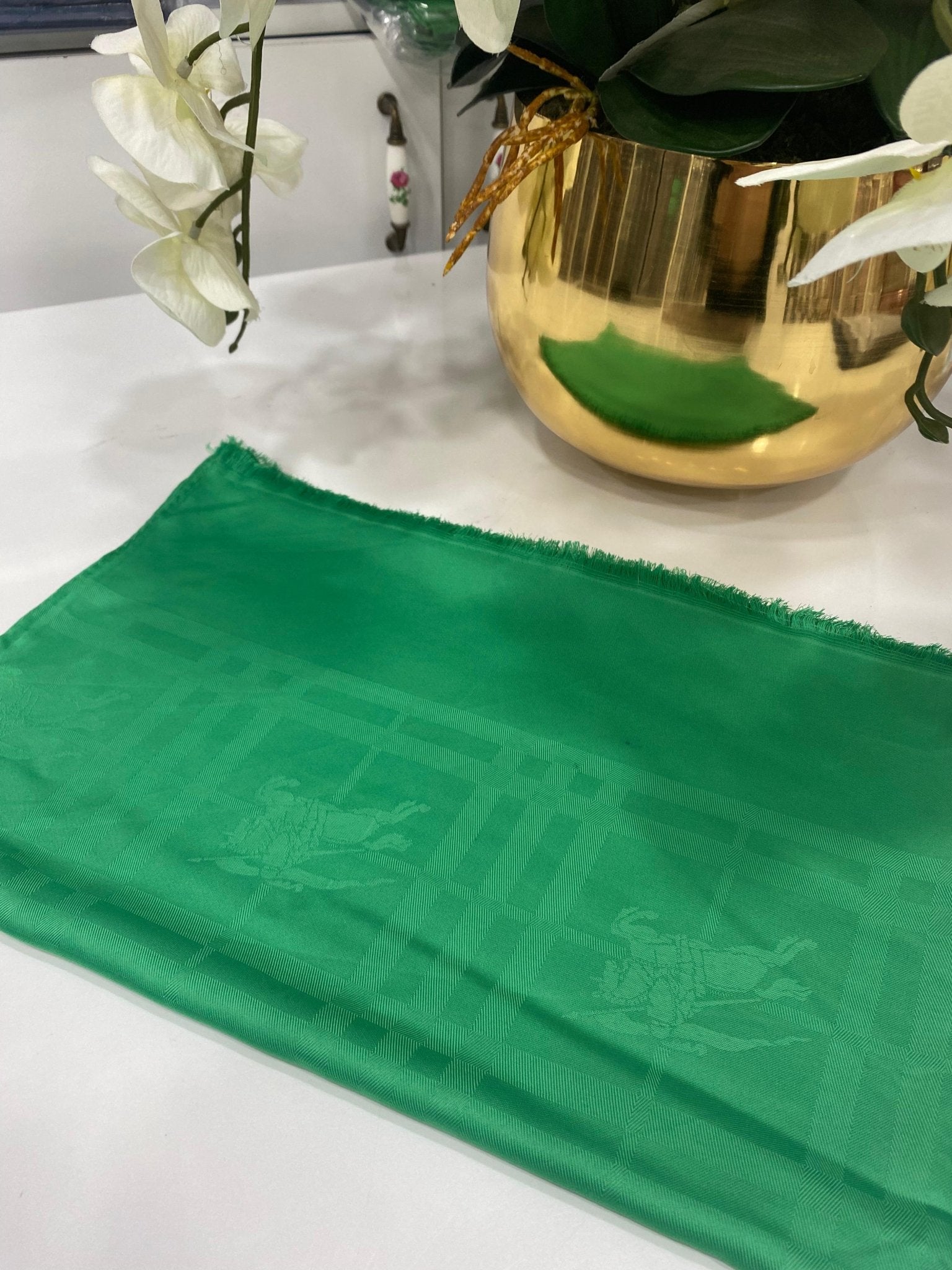 Hermes Desenli İpeksi Jakar Şal - Benetton - Organic ScarfsOrganic Scarfs