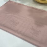 Hermes Desenli İpeksi Jakar Şal - Pamuk Şekeri