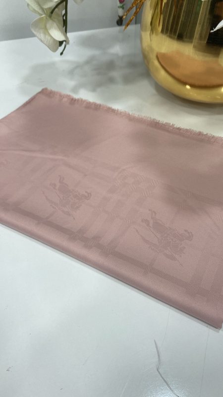 Hermes Desenli İpeksi Jakar Şal - Pamuk Şekeri - Organic ScarfsOrganic Scarfs
