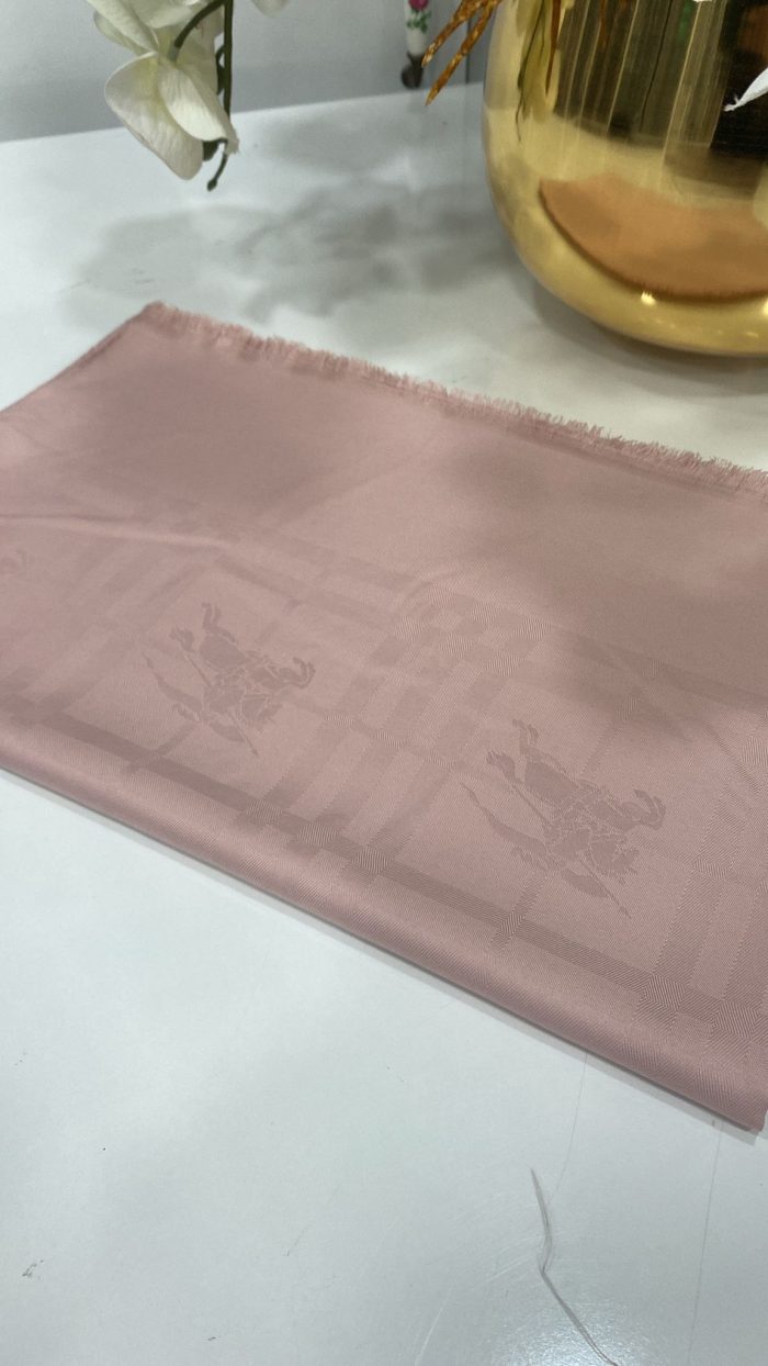 Hermes Desenli İpeksi Jakar Şal - Pamuk Şekeri - Organic ScarfsOrganic Scarfs