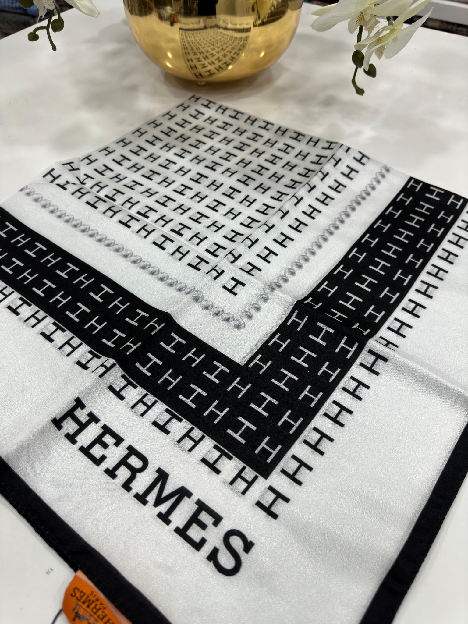 Hermes İpek Eşarp - Ekru - Organic ScarfsOrganic Scarfs