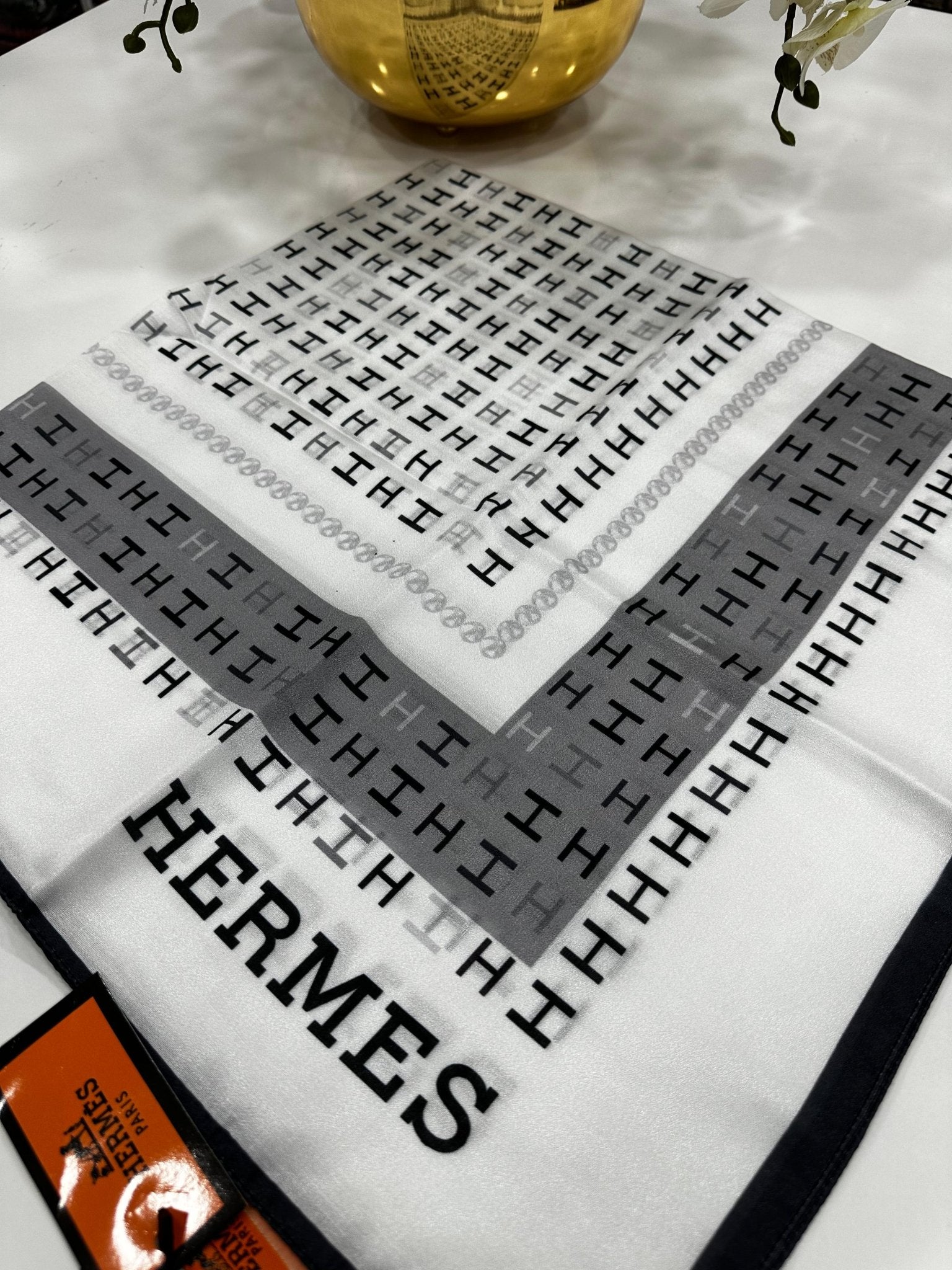 Hermes İpek Eşarp - Gri - Organic ScarfsOrganic Scarfs