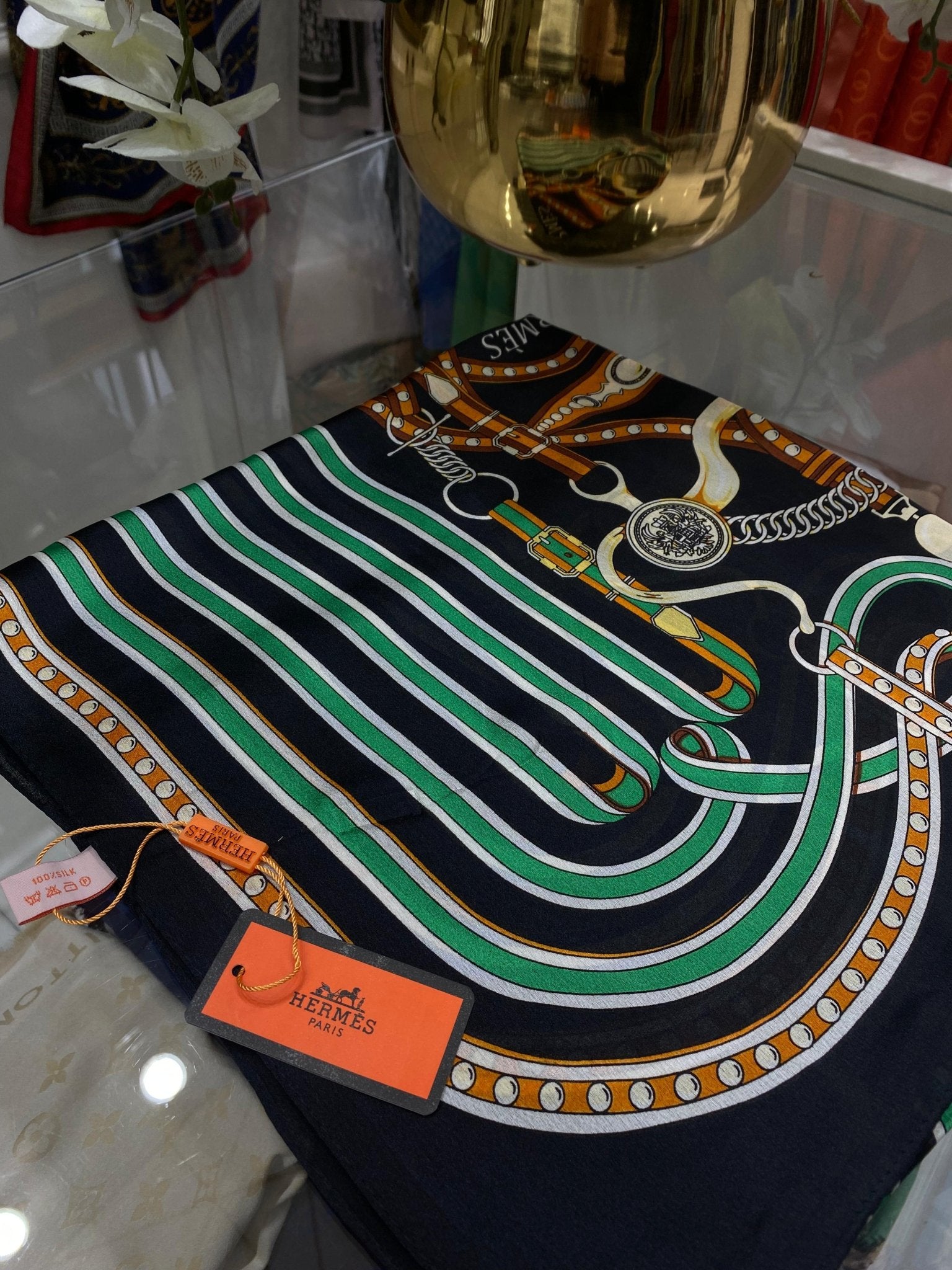 Hermes İthal Vual İpek Şal - Yeşil - Organic ScarfsOrganic Scarfs