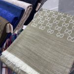 İTHAL A+++ Yün İpek Çift Taraflı Marka Şal - Yağ Yeşili - Bej