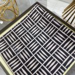 Kare Desen Twill Eşarp - Siyah