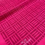 Kare Desen Twill Şal - Fuşya