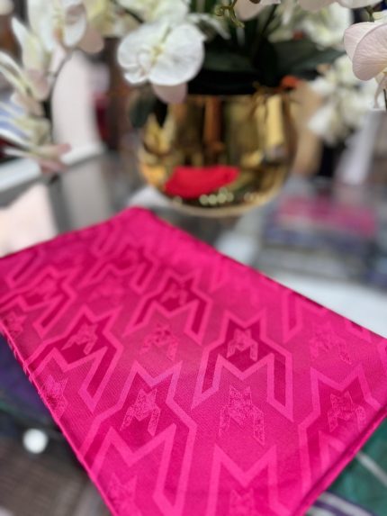 Kazayağı Big Desen Jakar Şal - Fuşya - Organic ScarfsOrganic Scarfs