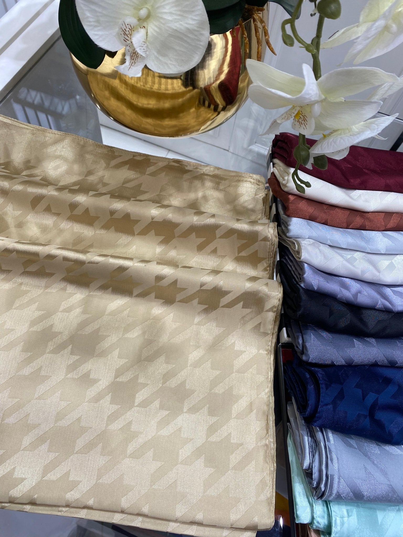 Kazayağı Desen Jakar Şal - Bej - Organic ScarfsOrganic Scarfs