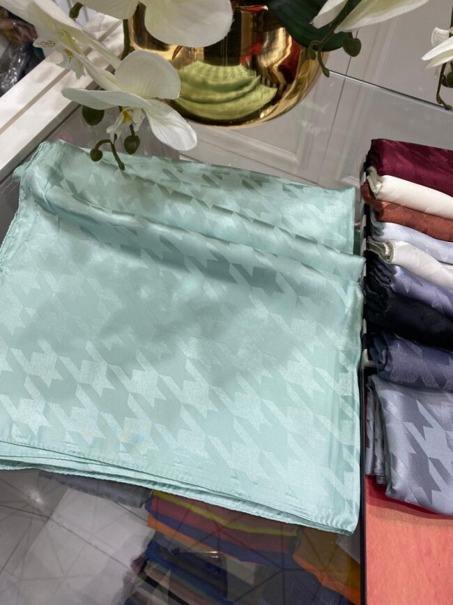 Kazayağı Desen Jakar Şal - Mint - Organic ScarfsOrganic Scarfs