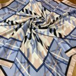 Kazayağı Desen Twill Eşarp - Mavi