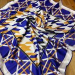 Kazayağı Desen Twill Eşarp - Morcivert