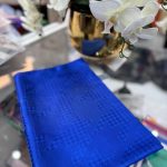 Kazayağı Minimal Desen Jakar Şal - Saks