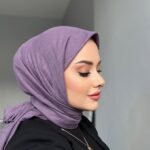 Organic Bambu Eşarp - Eflatun