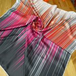 Line Twill Eşarp - Siyah/Fuşya