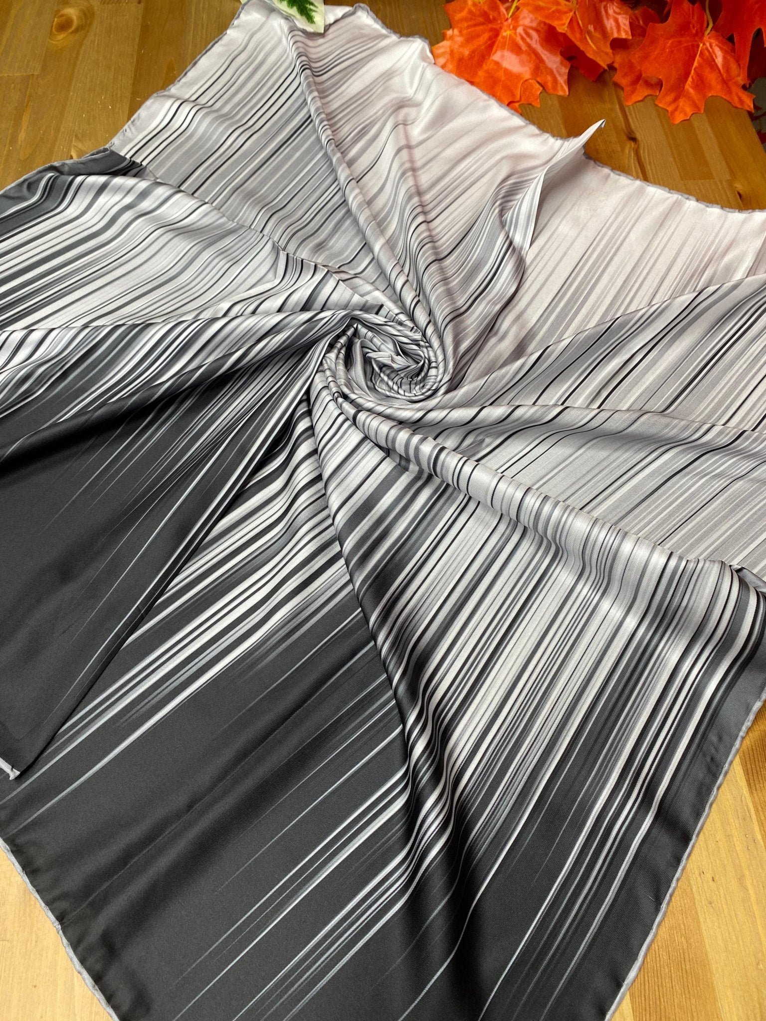 Line Twill Eşarp - Siyah - Organic ScarfsOrganic Scarfs