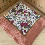 Mio Cazz Çiçek Desenli Eşarp - Gül Kurusu