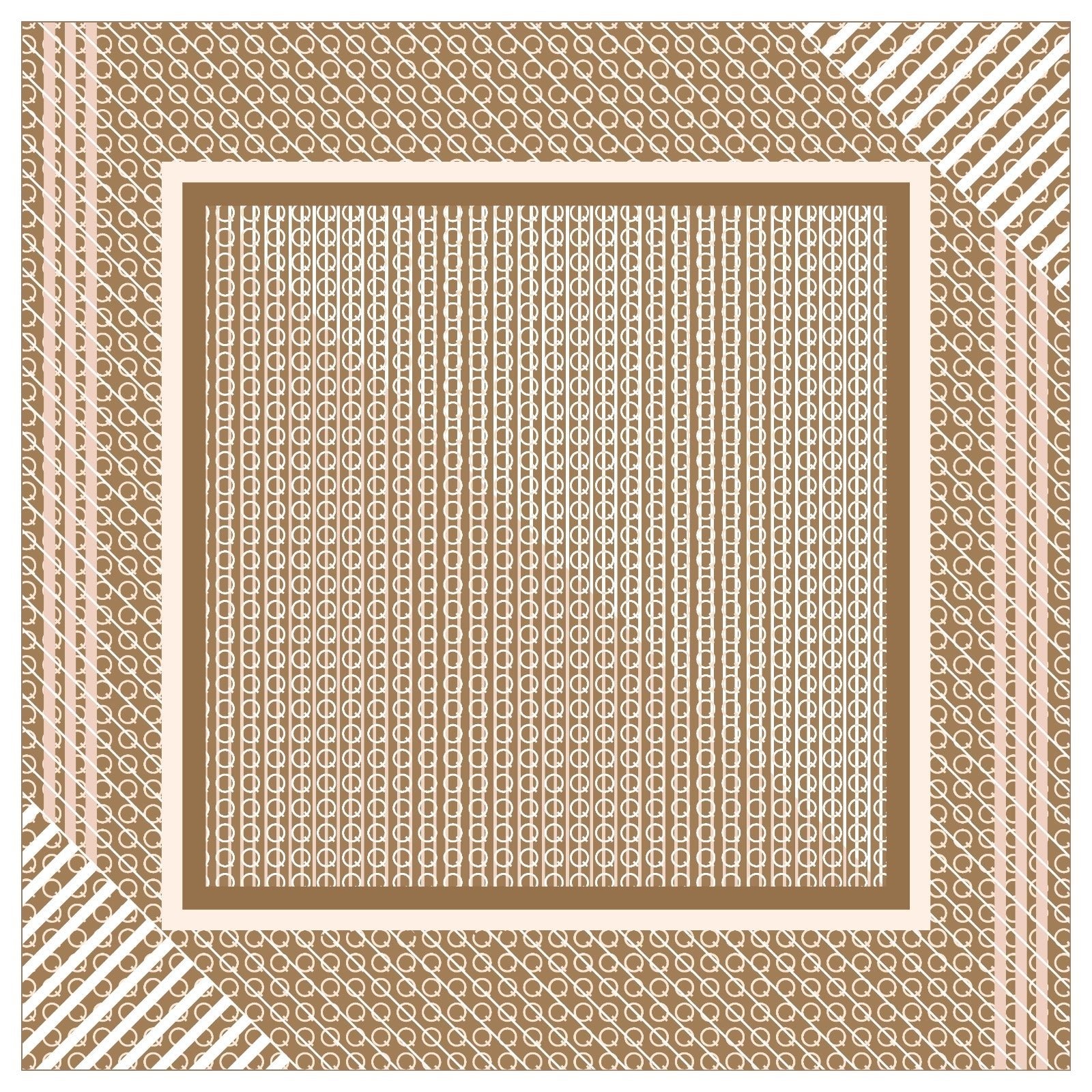 Monogram İthal Eşarp - Caramel - Organic ScarfsOrganic Scarfs